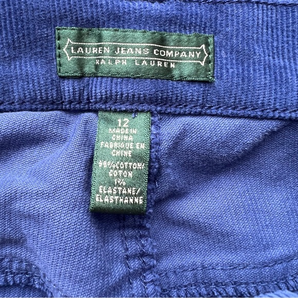 Lauren Jeans Co Blue Cerulean Blue Corduroy Straight Leg Pants.  Size 12 - Picture 4 of 11